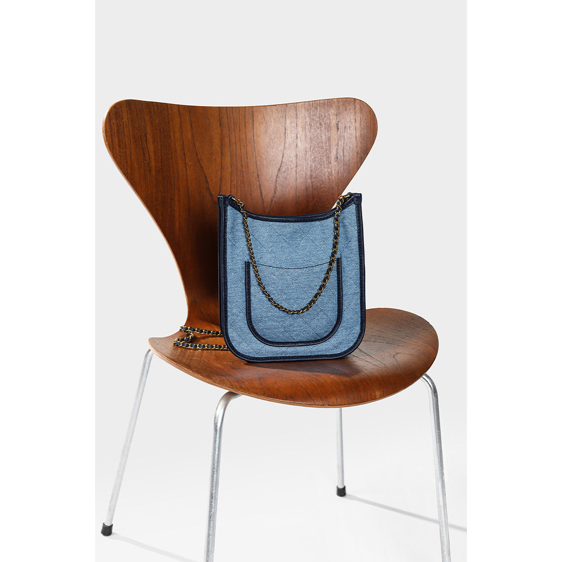 Blue Leather Chain Bag for Women | Bag Sewing Kits for Beginners - Wirkin®