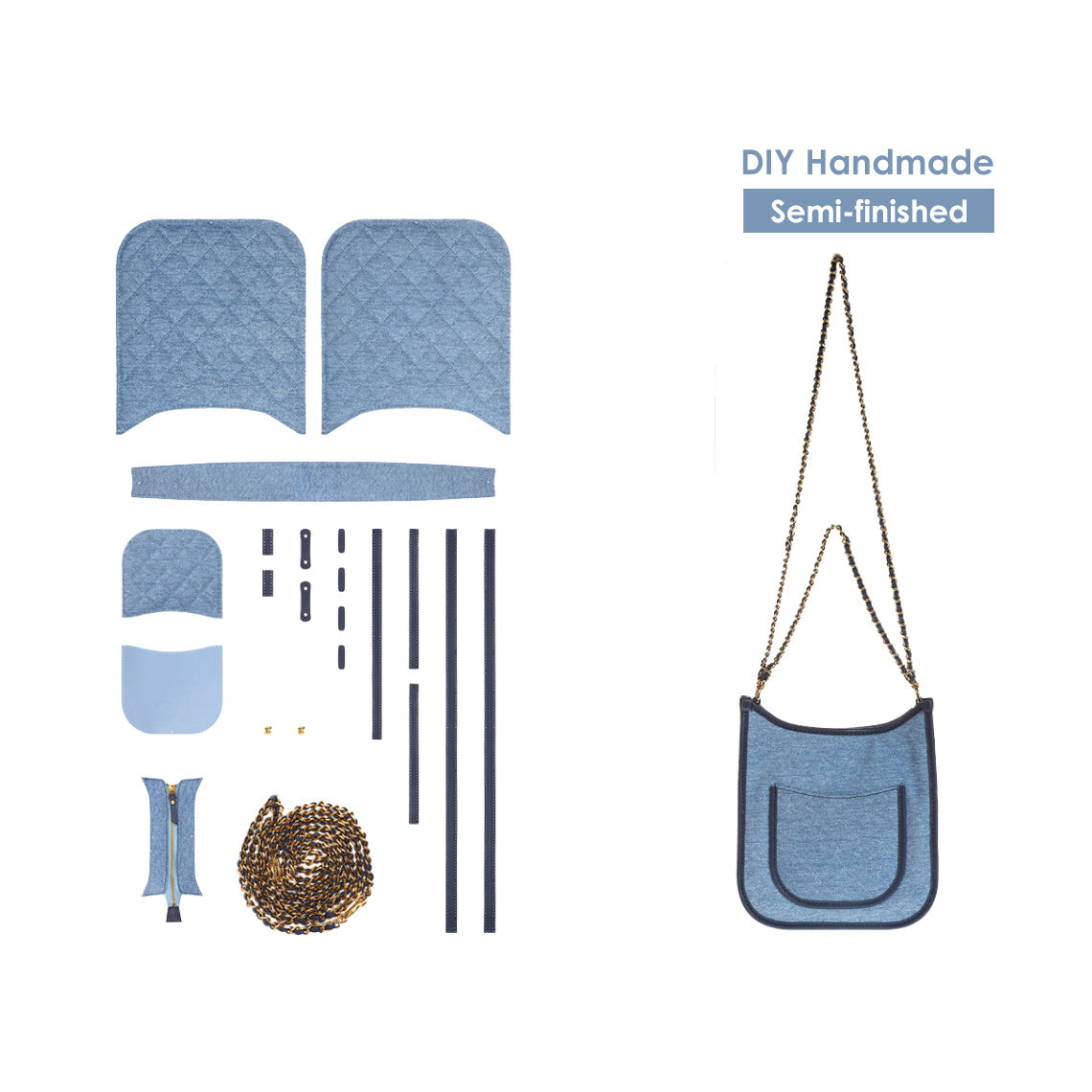 DIY Crossbody Bag Kit Leather Patterns | Beginner Leather Bag Sewing Project - Wirkin®