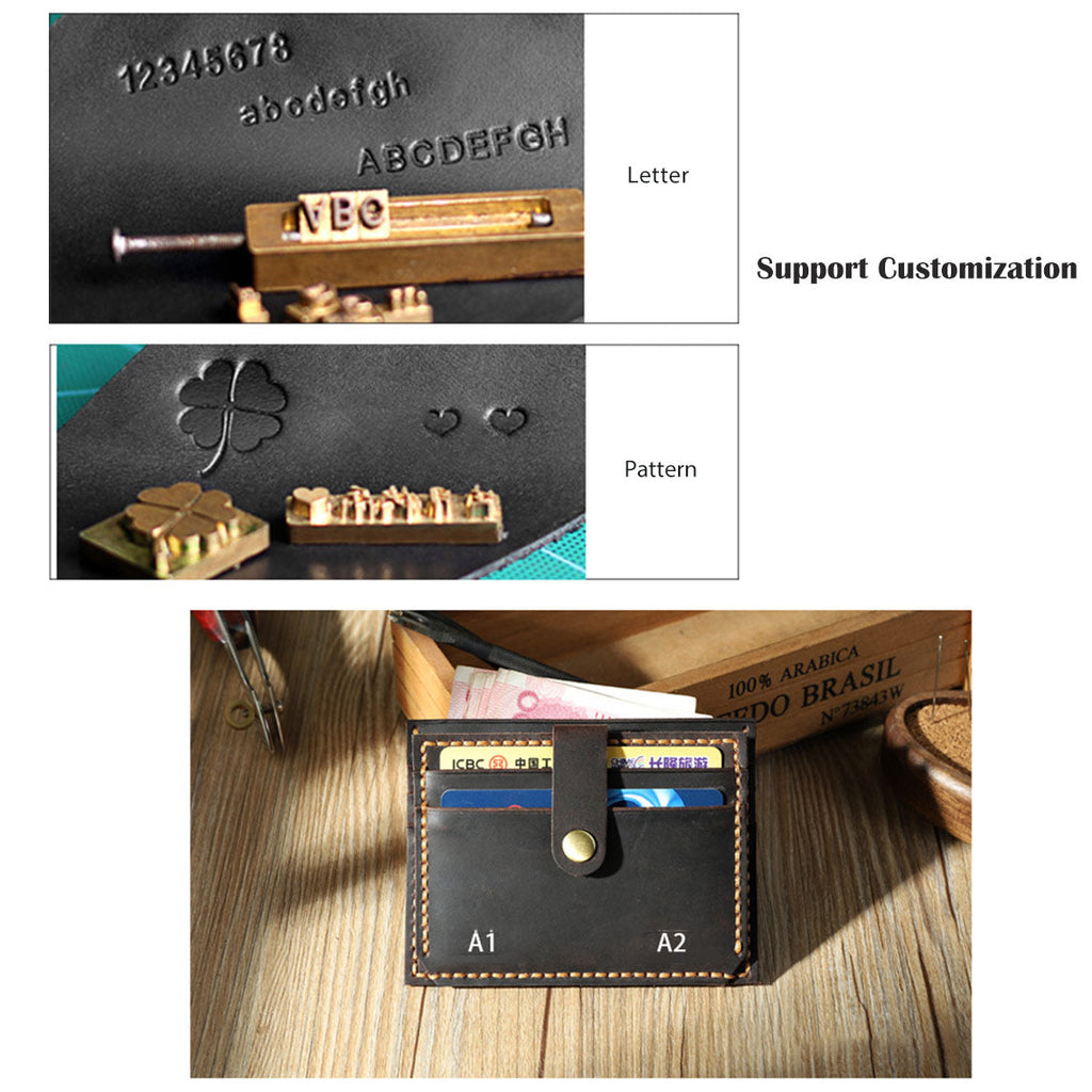 Wirkin® Crazy Horse Leather Double Card Holder DIY Kits