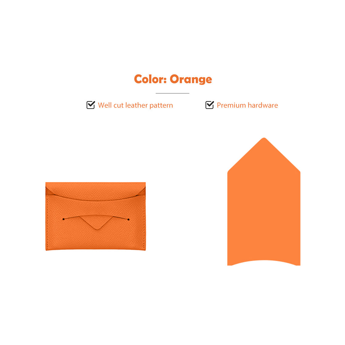Orange Leather Card Holder DIY Kits | Beginner DIY Wallet Kits - Wirkin®