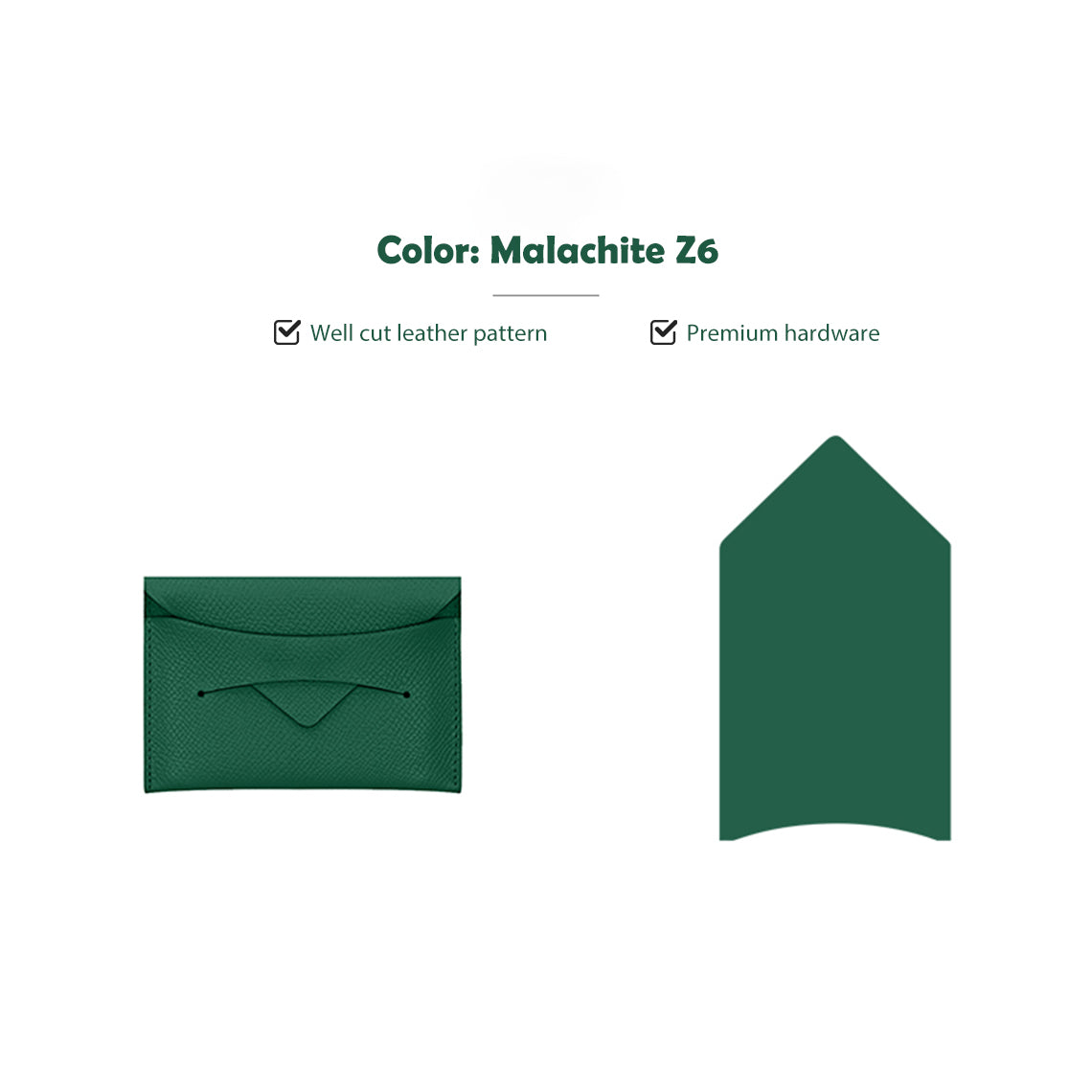 Dark Green Leather Slim Envelope Card Holder DIY Kits | Beginner DIY Wallet Kits - Wirkin®