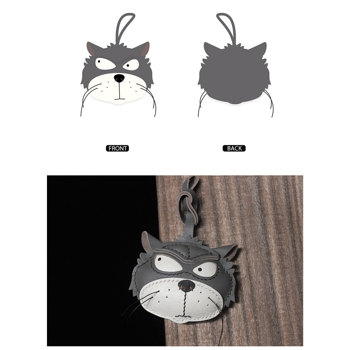 Wirkin® Leather Fun Cat Keychain DIY Kit
