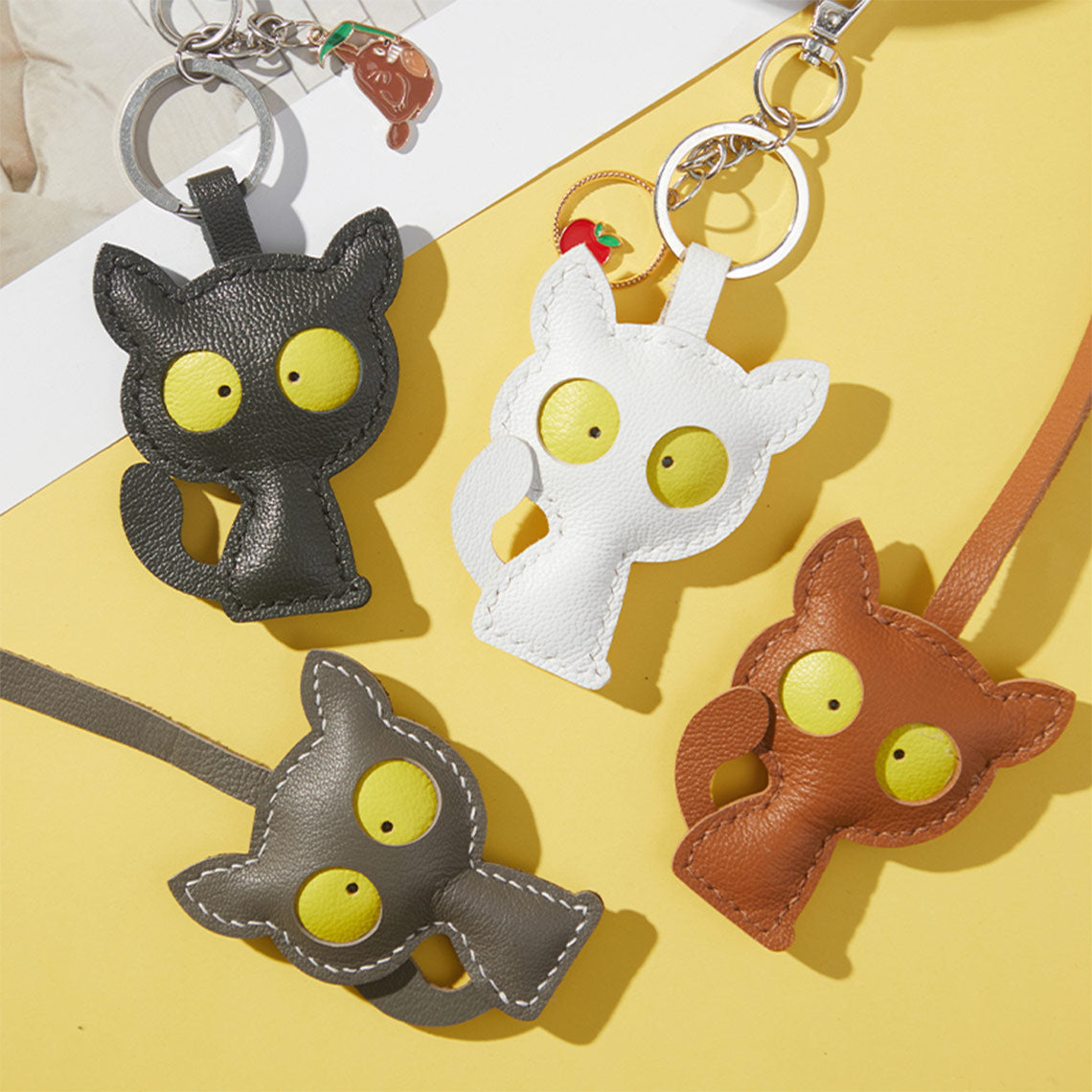 Cute Kitty Leather Keychain Patterns Sewing Kits - Wirkin®