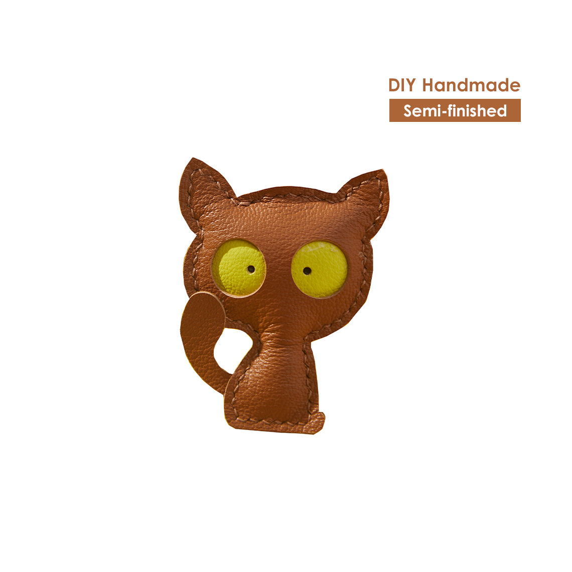 Cute Kitty Design Leather Keychain | DIY Keychains - Wirkin®