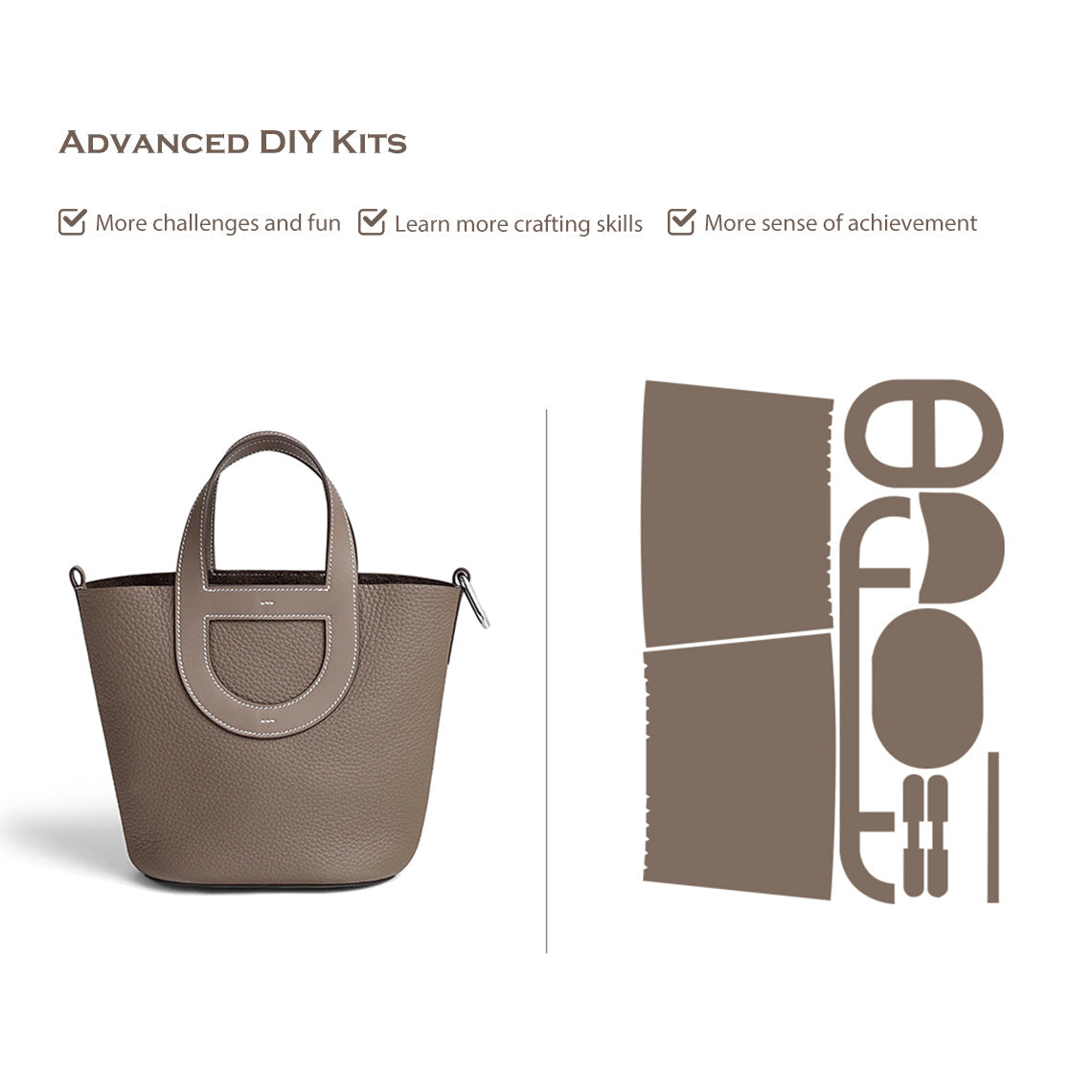 Wirkin® Full Grain Leather Inspired Loop Handbag - Advanced DIY Kit