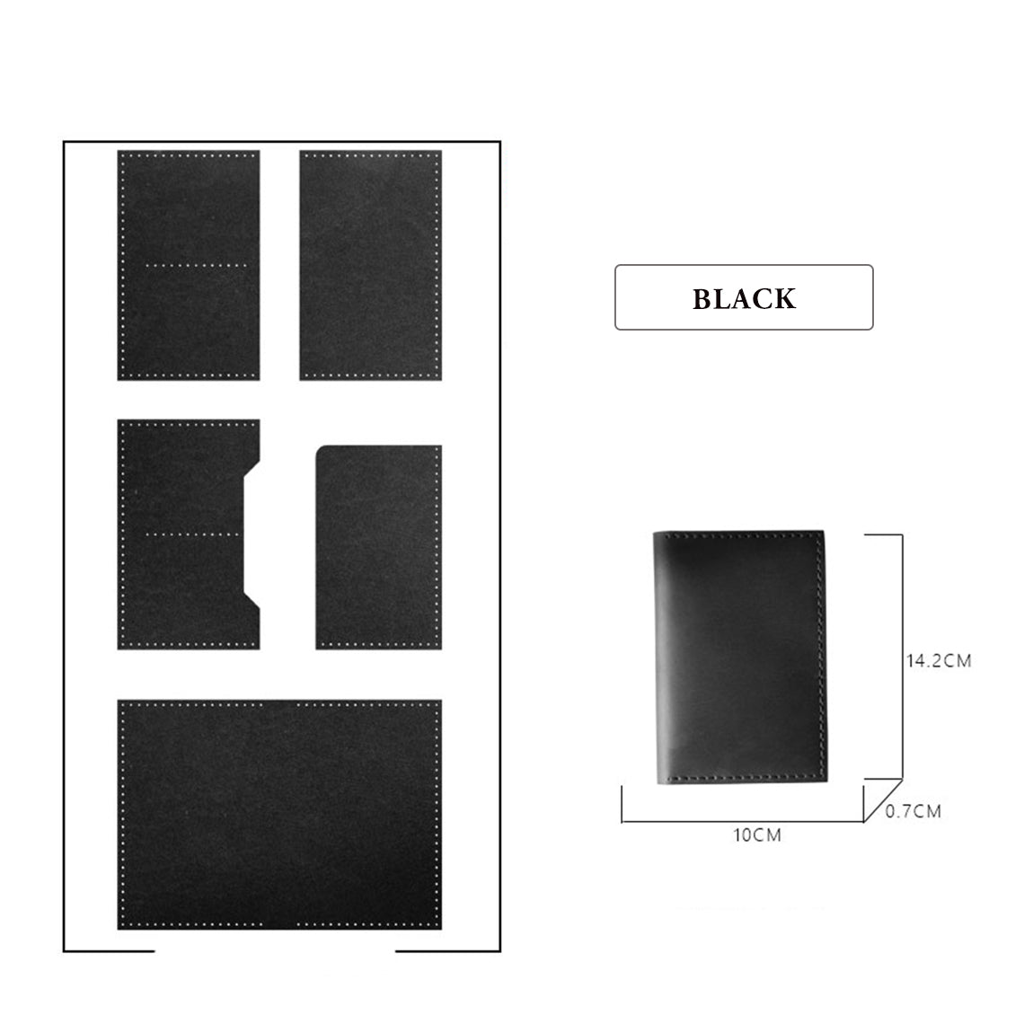 Black Leather Wallet DIY Patterns - Wirkin®