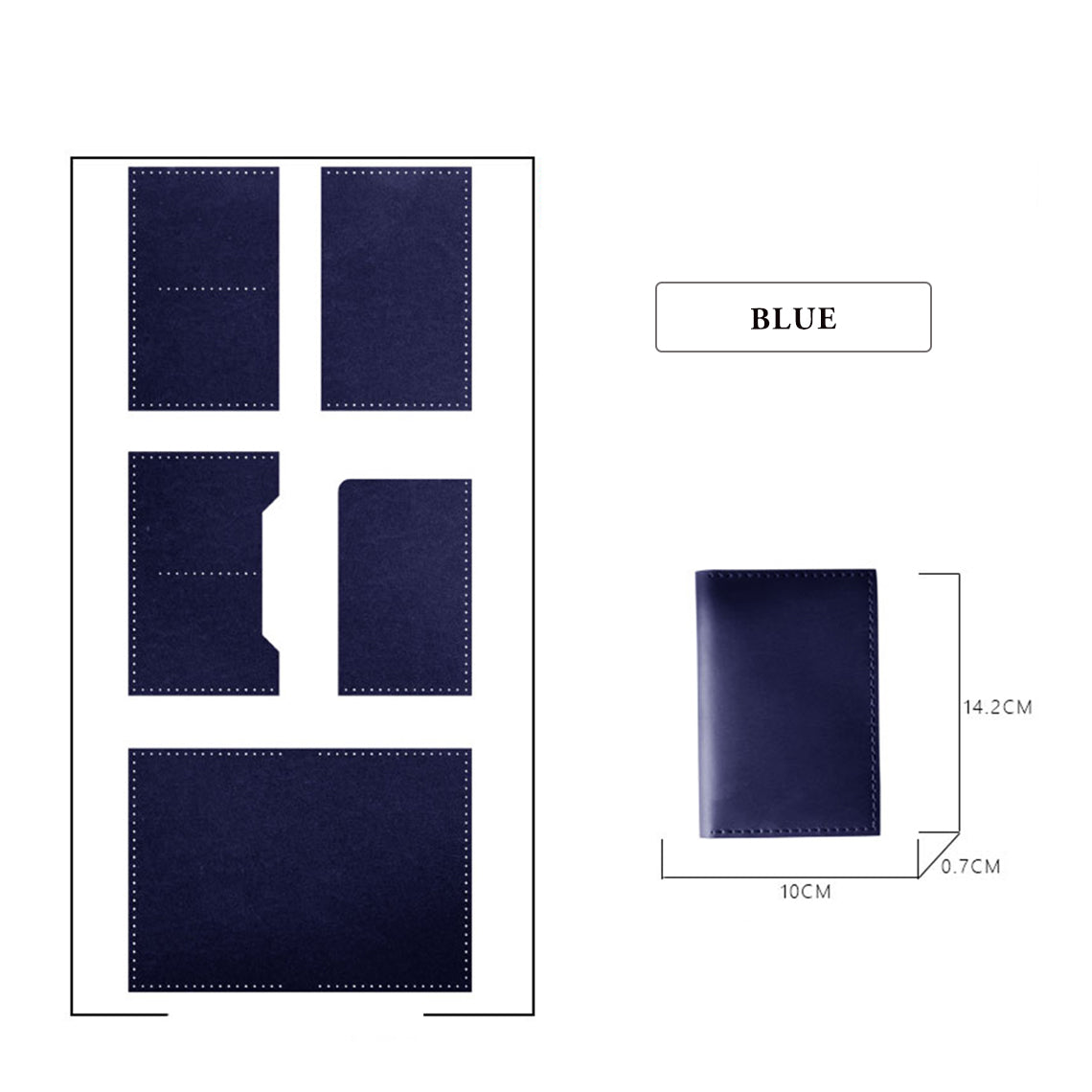 Blue Leather Wallet DIY Patterns - Wirkin®