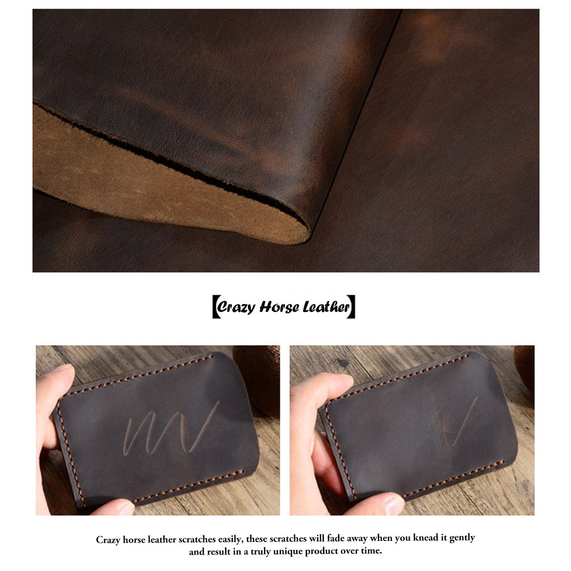 Wirkin® Crazy Horse Leather Passport Travel Wallet DIY Kits
