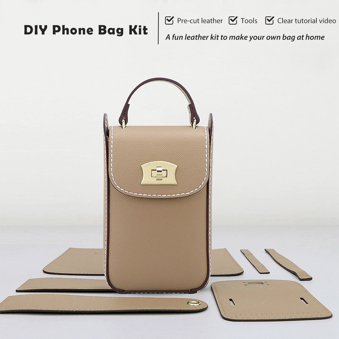 Wirkin® Top Grain Leather Cell Phone Bag DIY Kits