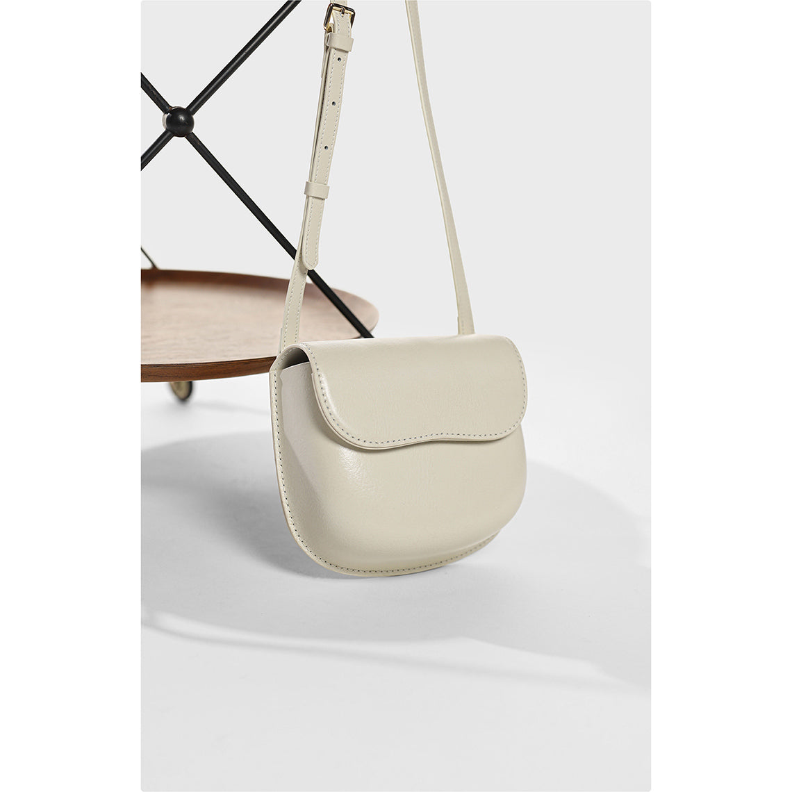 White Leather Saddle Bag | DIY Crossbody Bag for Women - Wirkin®