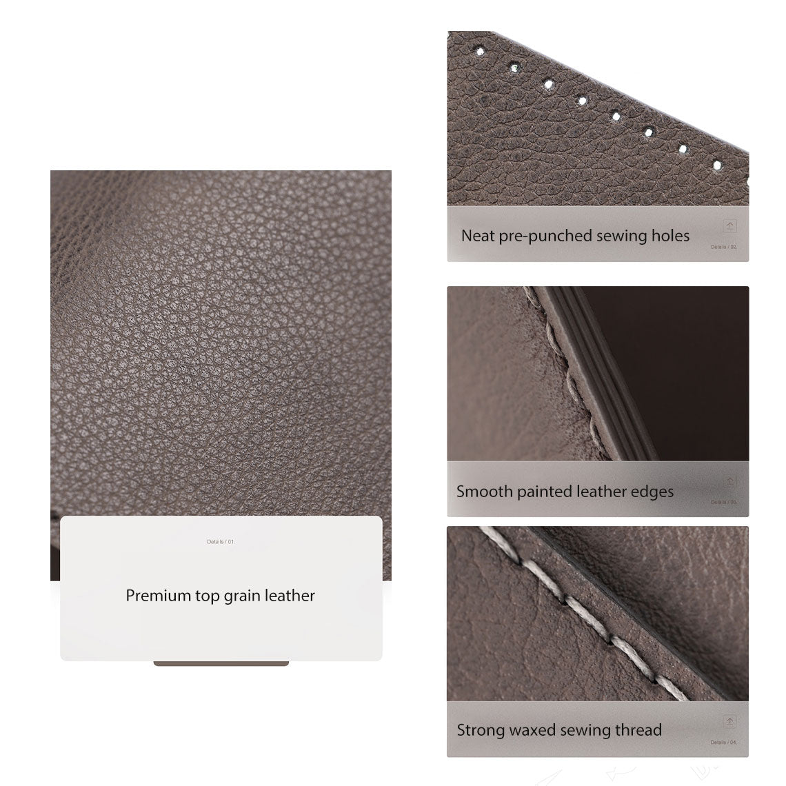 Wirkin® Top Grain Leather Buckle Trifold Wallet DIY Kits