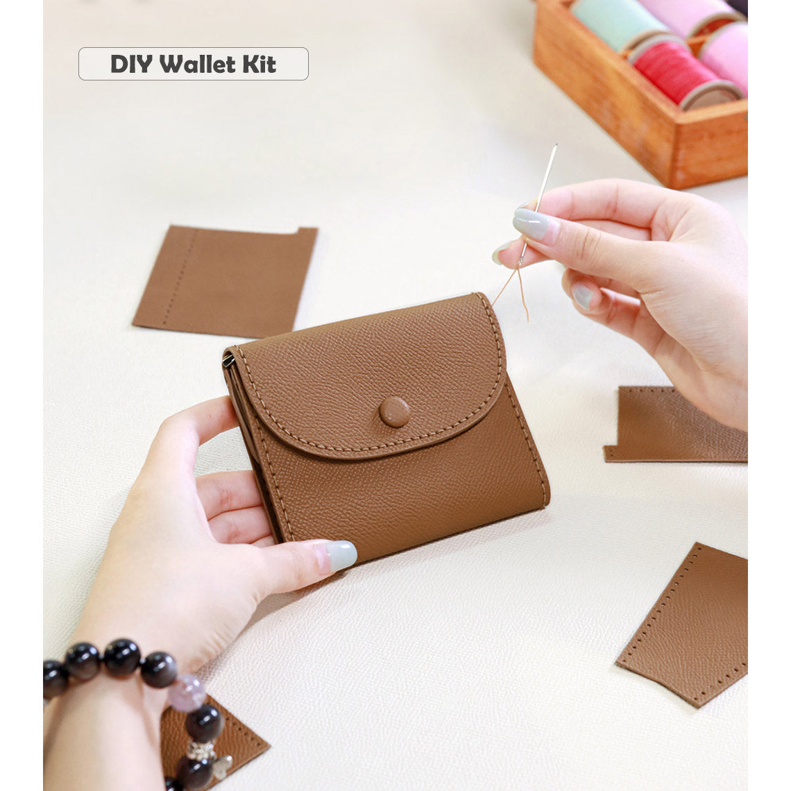 Wirkin® Top Grain Leather Compact Coin Purse DIY Kits