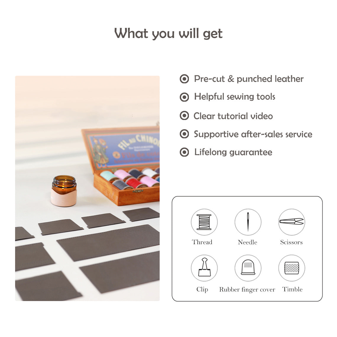 Wirkin® Top Grain Leather Simple Card Wallet DIY Kits