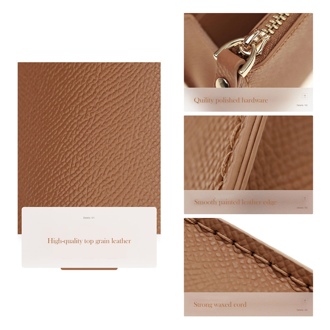 Wirkin® Top Grain Leather Compact Coin Purse DIY Kits