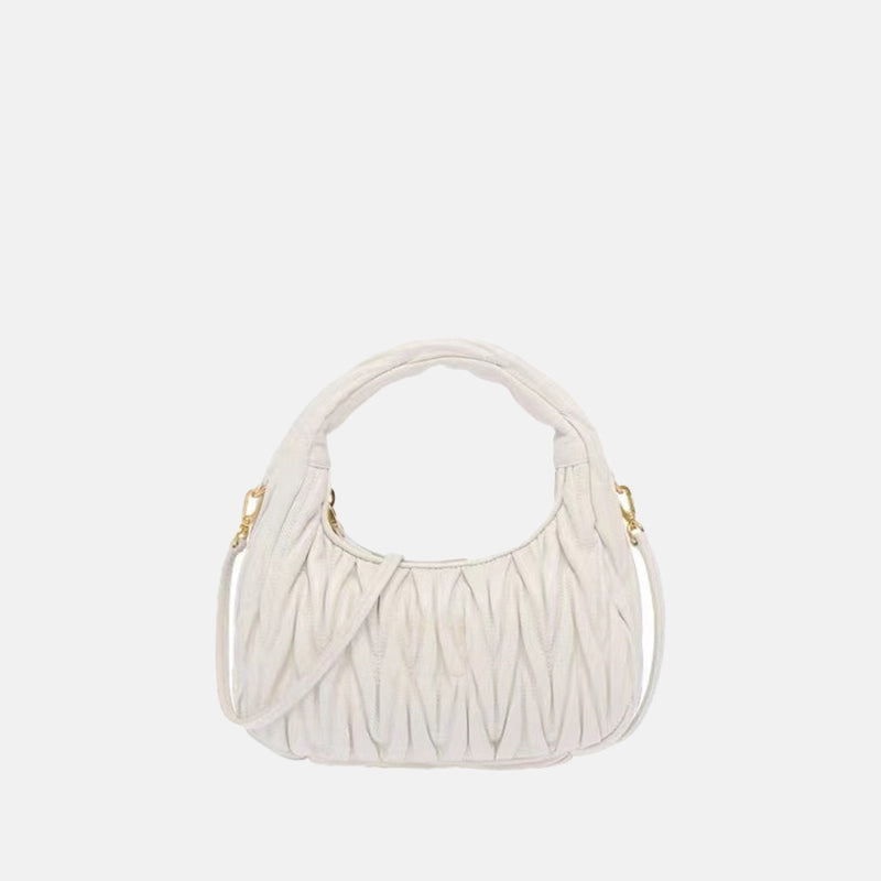 Women’s Quilted Hobo Baguette Bags in Lambskin Leather image 3
