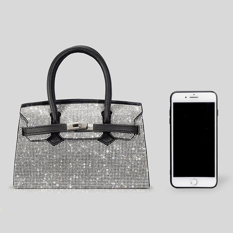 Women’s Rhinestone Small Top Handle Evening Bags in Silver image 4