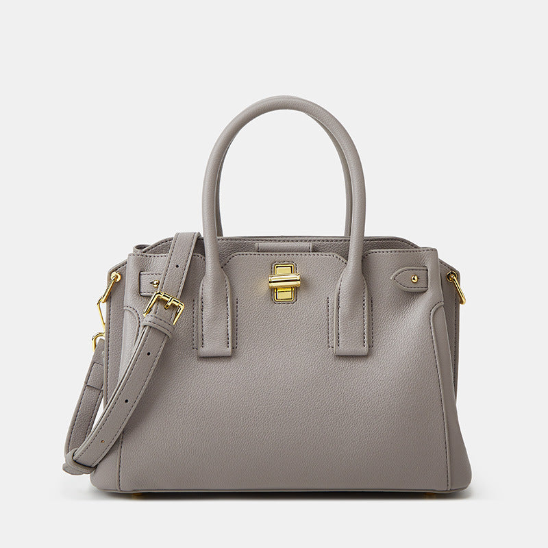 Women’s Cowhide Leather Dual Handle Handbags image 5