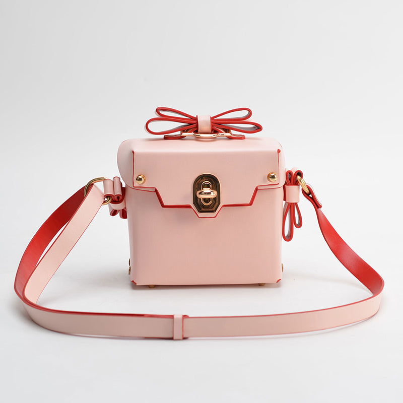 Women’s Bowknots Box Shoulder Bags in Vegan Leather image