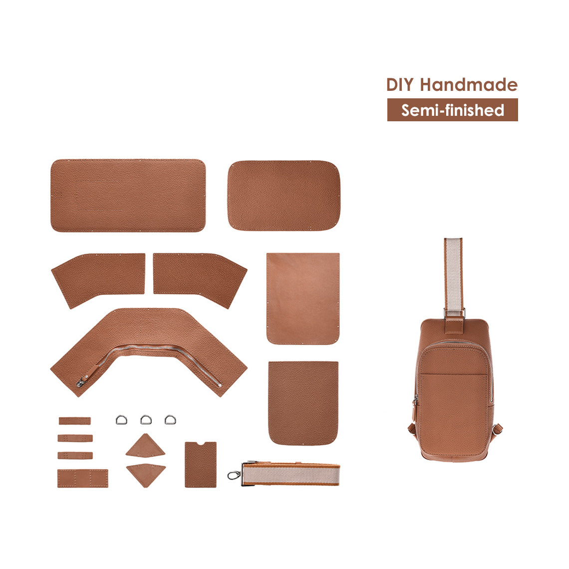 DIY Leather Bag Kit | Top Grain Leather Fanny Pack Waist Bag for Men | Wirkin™