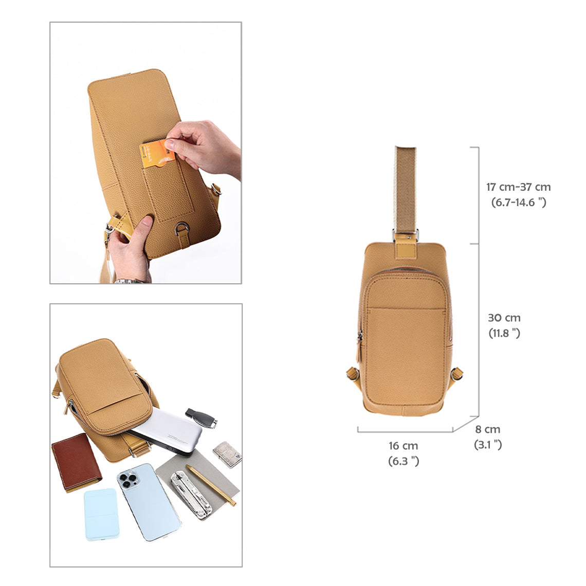 Genuine Leather Fanny Pack Waist Bag Size | DIY Crossbody Fanny Pack Bag DIY Kit - Wirkin™