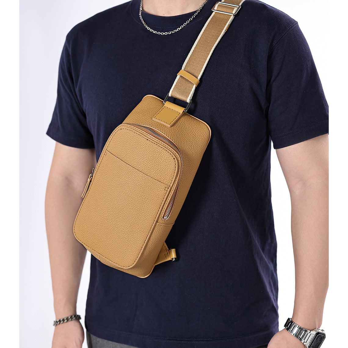 Tan Leather Fanny Pack | Real Leather Crossbody Fanny Pack Waist Bag for Men - Wirkin™ DIY Kits