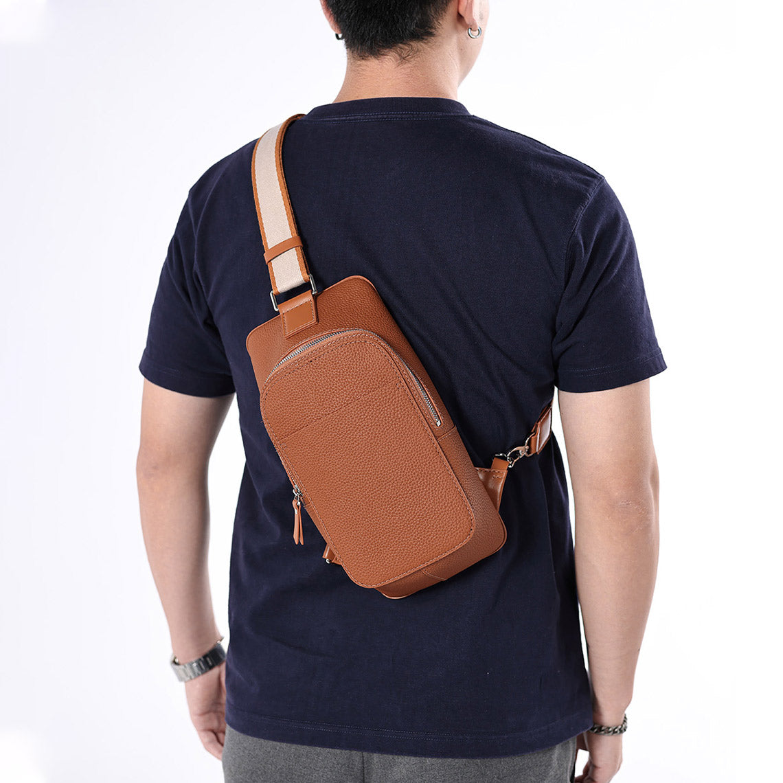 Brown Leather Fanny Pack for Men | Handmade Leather Crossbody Fanny Pack Waist Bag - Wirkin™ DIY Leathercrafts