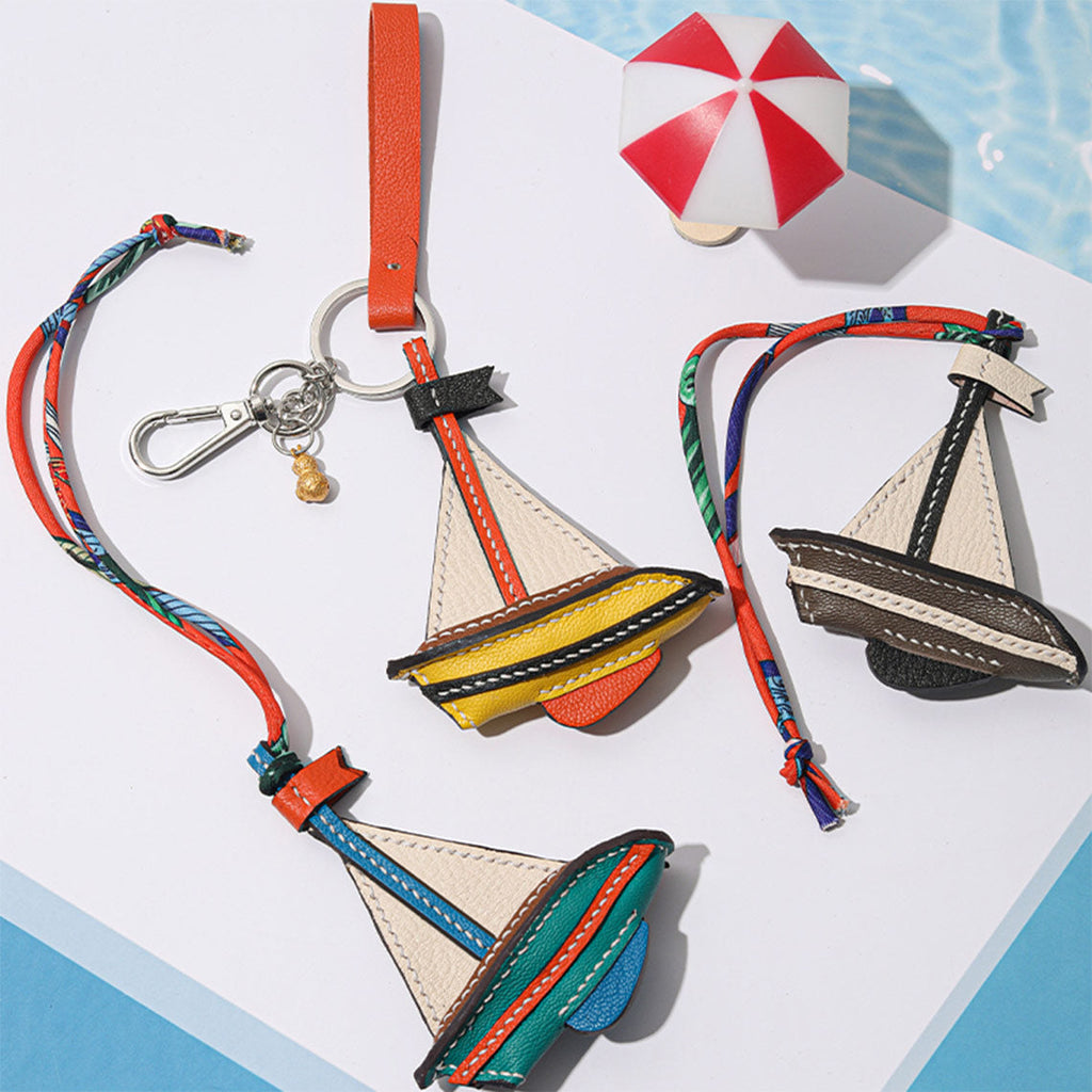 Sailboat Leather Bag Charm | Design Bag Charm Accessory - Wirkin®