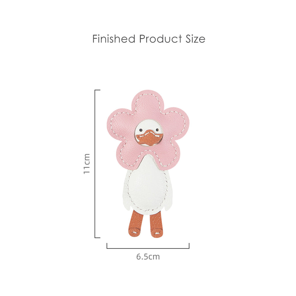 Pink Happy Duck Keychain Charm Size - Wirkin®