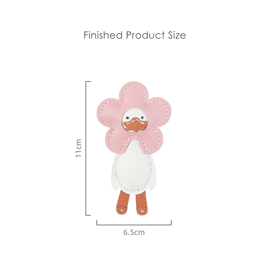 Pink Happy Duck Keychain Charm Size - Wirkin®
