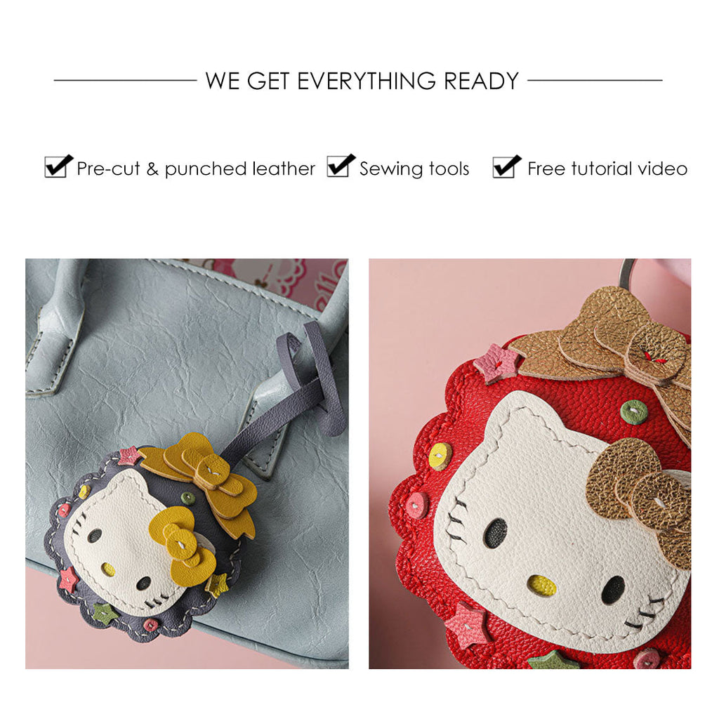 Wirkin® Sheep Leather Christmas Vibe Kitty Keychain DIY Kit