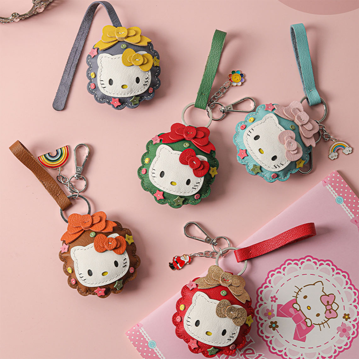 Wirkin® Sheep Leather Christmas Vibe Kitty Keychain DIY Kit