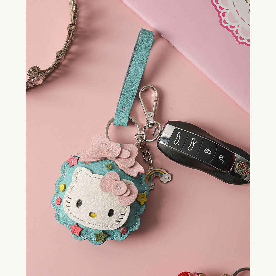 Wirkin® Sheep Leather Christmas Vibe Kitty Keychain DIY Kit