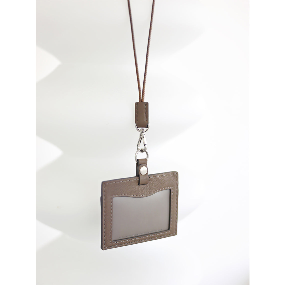 Grey Leather ID Card Holder with Lanyard - Wirkin™ DIY Kits
