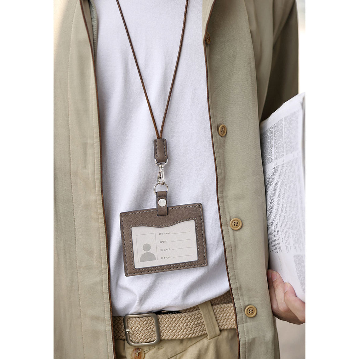 ID Card Lanyard | Transparent Card Holder Leather - Wirkin™