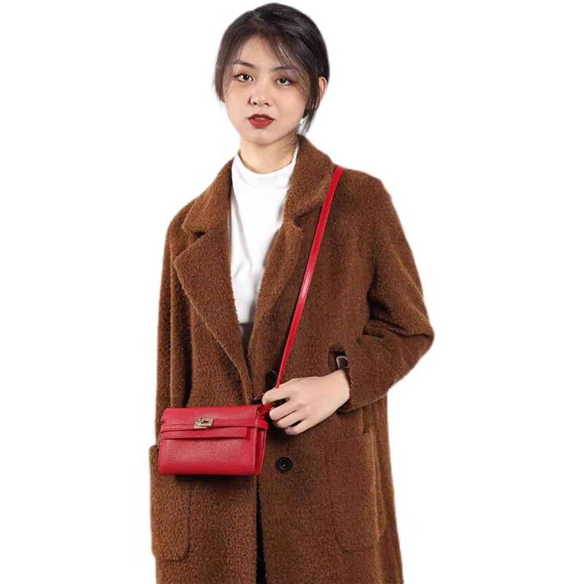 DIY Leather Wallet Kit | Red Leather Crossbody Purse for Women Inspired Designer Kelly to Go Wallet - Wirkin™