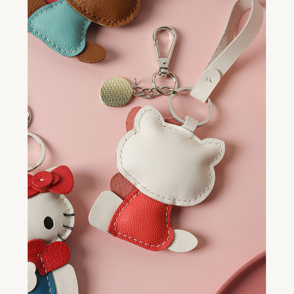 Wirkin® Sheep Leather Loving Heart Kitty Keychain DIY Kit