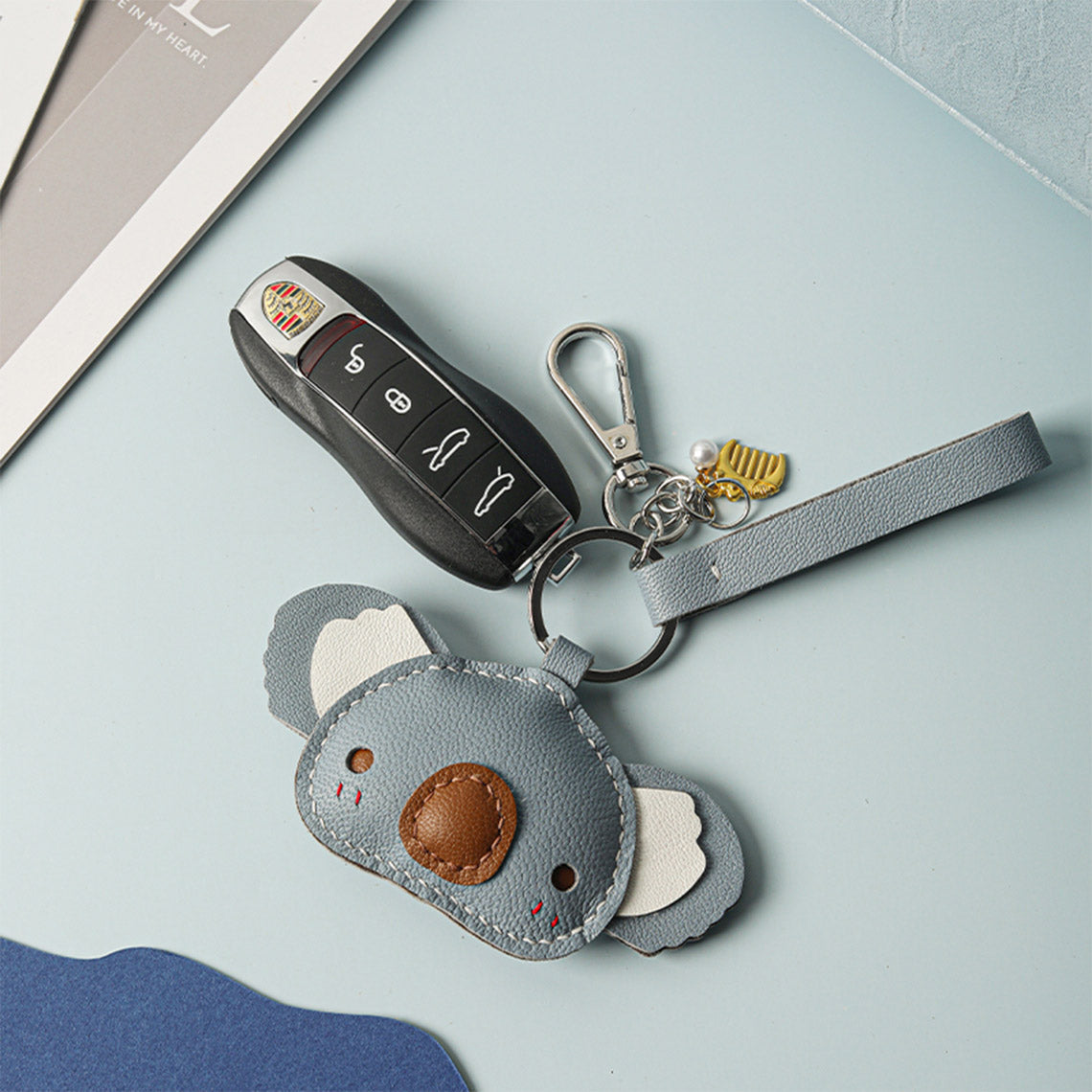 Blue Leather Koala Keychain | Wirkin® DIY Keychain Kits