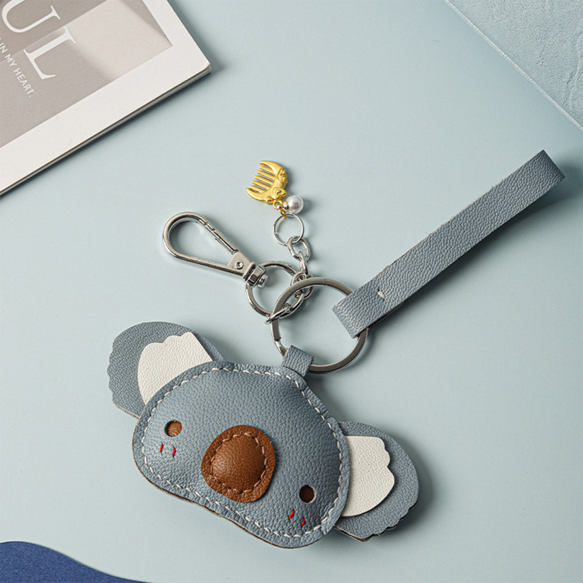 Wirkin® Sheep Leather Cute Koala Keychain DIY Kit