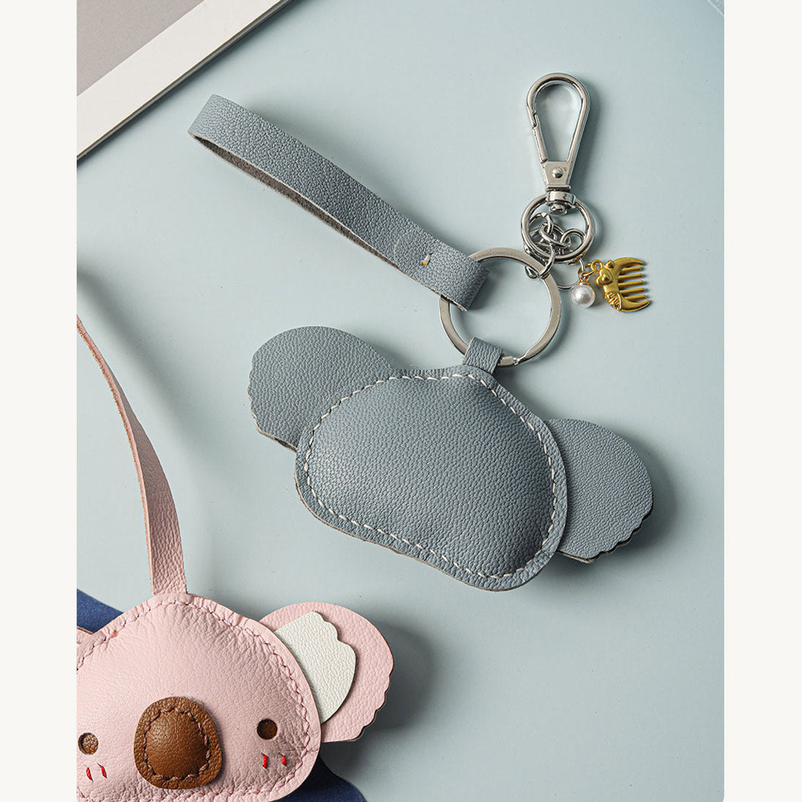 Wirkin® Sheep Leather Cute Koala Keychain DIY Kit