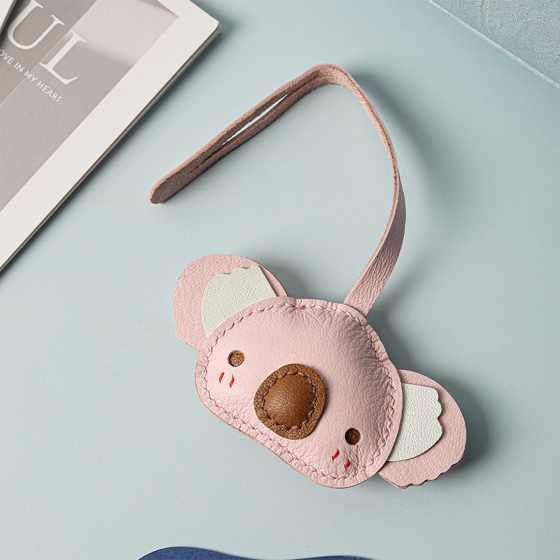 Pink Leather Koala Bag Charm for Bags and Keys - Wirkin®