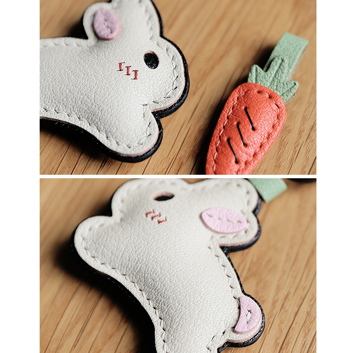 Wirkin® Leather New Bunny & Carrot Keychain DIY Kit