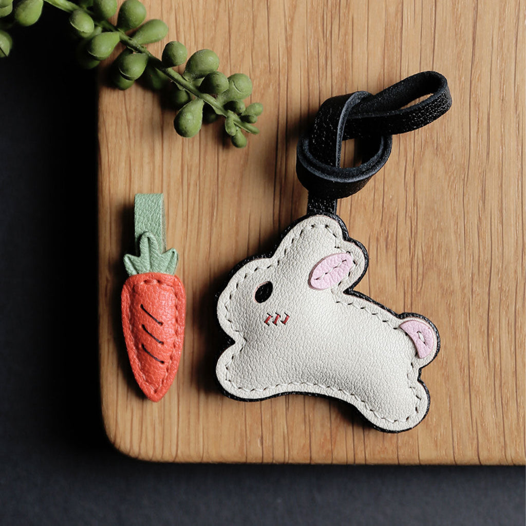 Cute Rabbit Carrot Design Leather Charm | Make Your Own Leather Accessories - Wirkin®