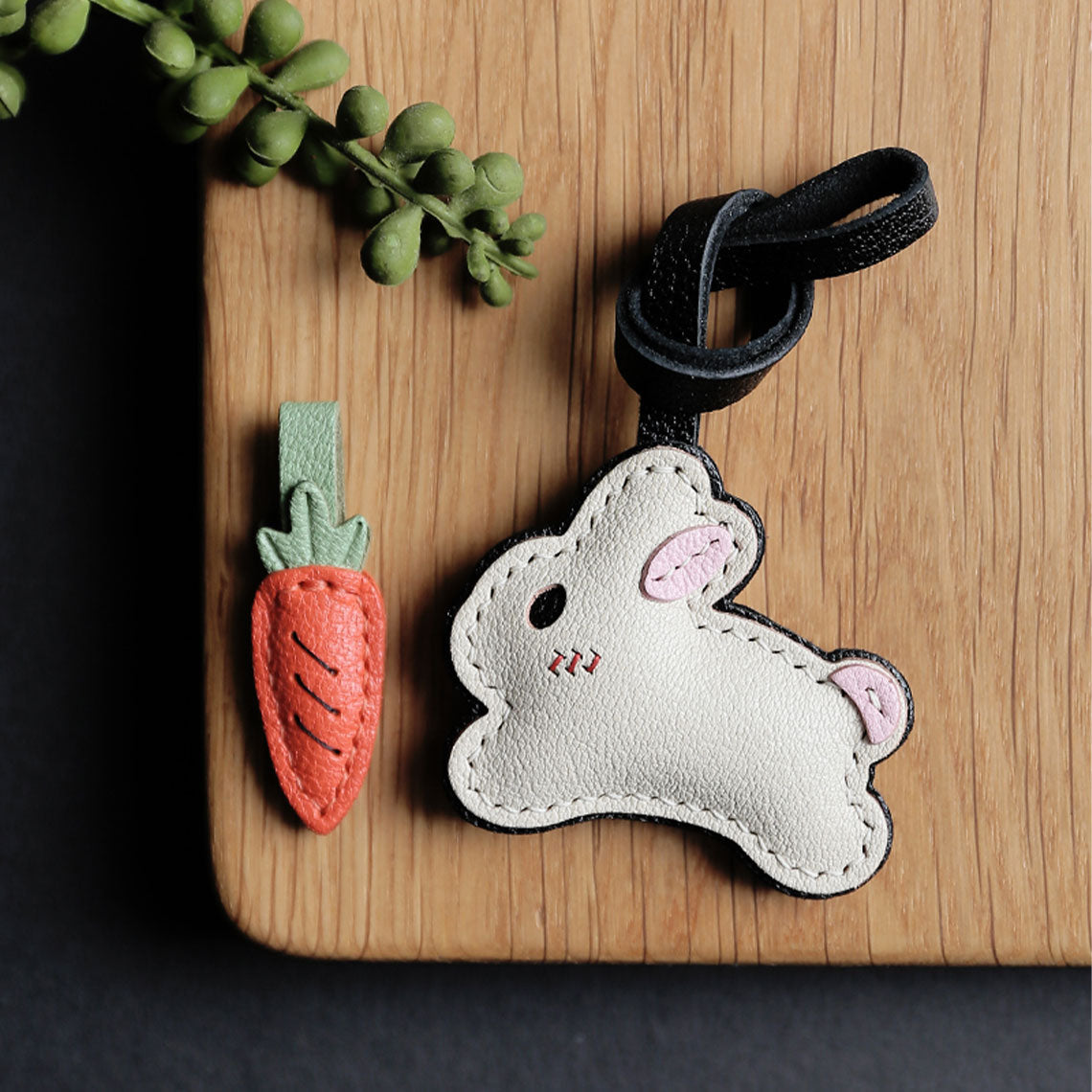 Cute Rabbit Carrot Design Leather Charm | Make Your Own Leather Accessories - Wirkin®