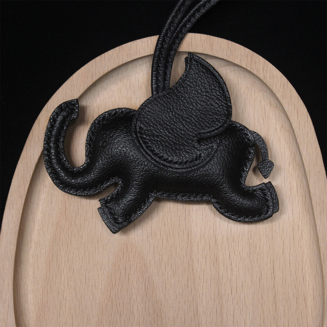 Black Leather Elephant Bag Charm | Designer Purse Charms - Wirkin®