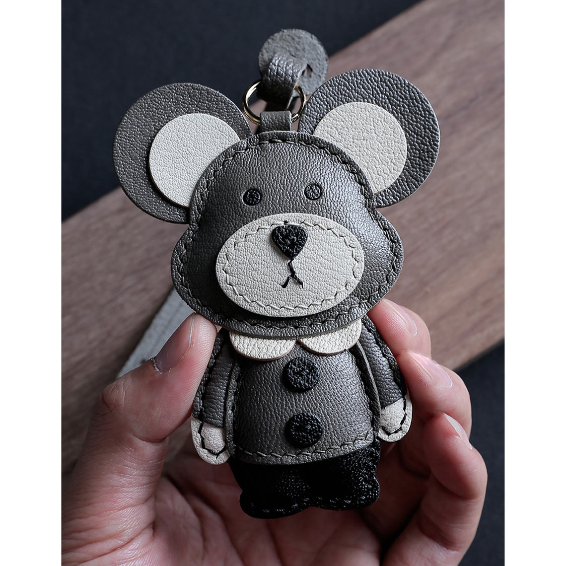 Gentleman Hamster Leather Keychain | Small Leather Crafts Project - Wirkin® 