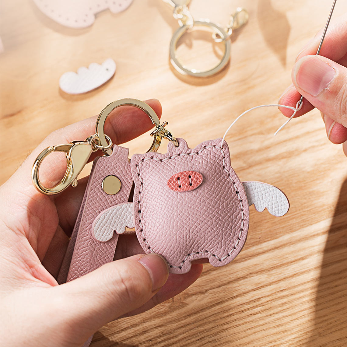 Wirkin® Leather Flying Pig Keychain DIY Kit