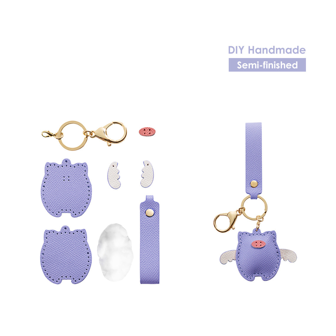 Wirkin® Leather Flying Pig Keychain DIY Kit