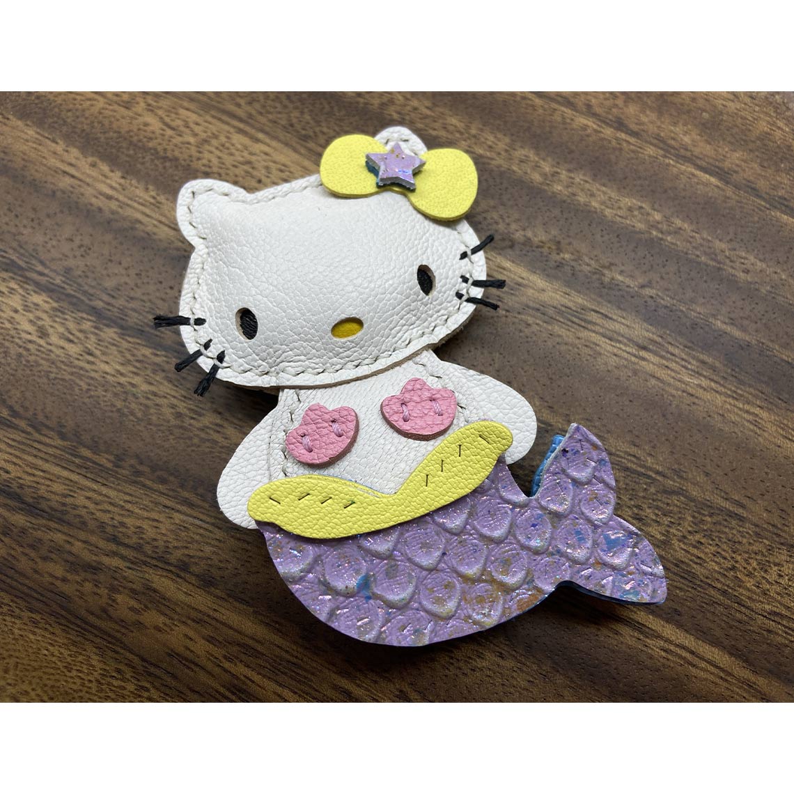 Cute Mermaid Hello Kitty Leather Keychain Kit | Make Your Own Leather Keychain - Wirkin®