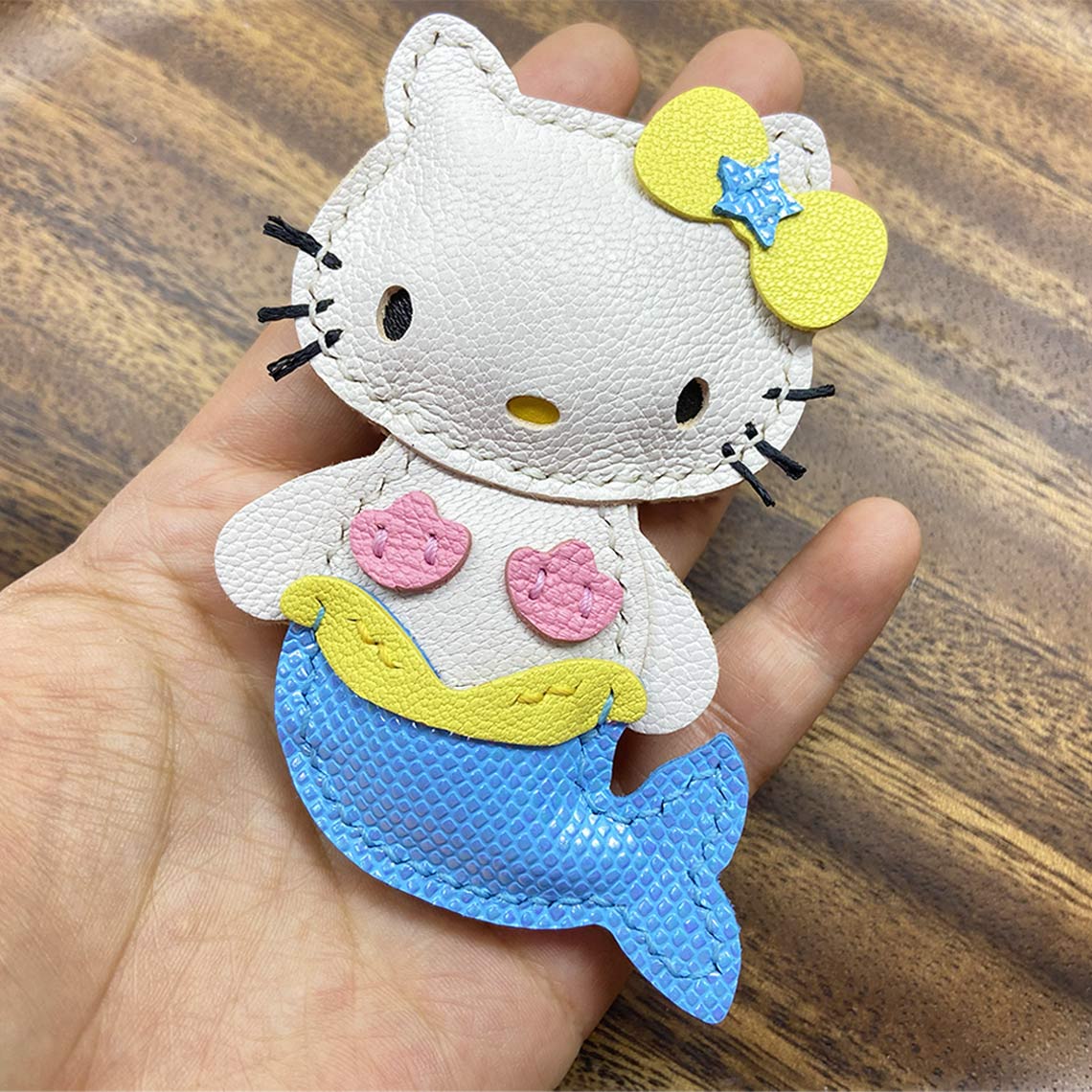 Mermaid Hello Kitty Leather Purse Charm Keychain | Handmade Crafts - Wirkin®
