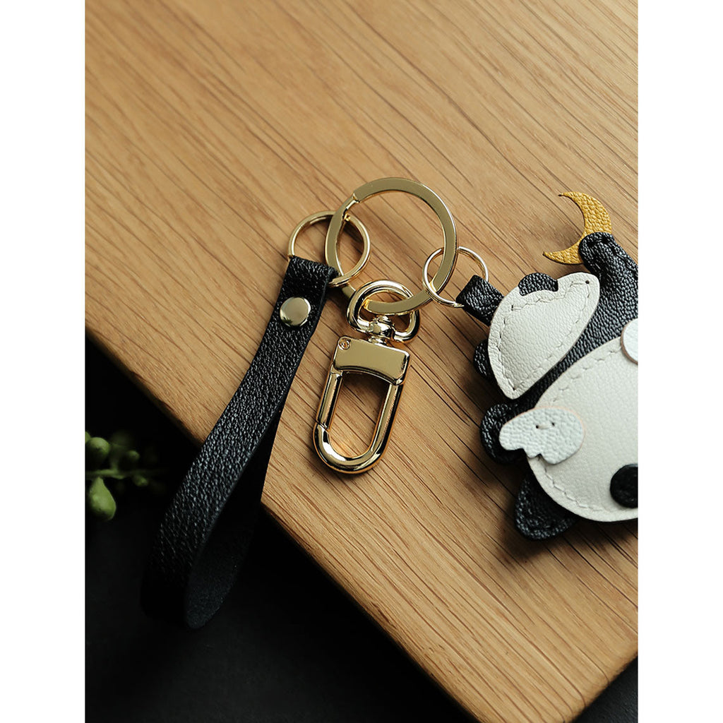 Gold tone Keyring Keyfob | Real Leather Keychain Kit - Wirkin®